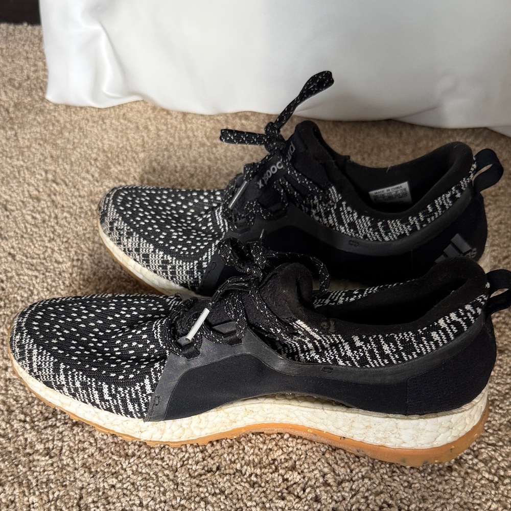 Adidas Black and White Knit Sneakers
